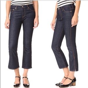 NEW AG The Jodi Crop Side Slit High Rise Dark Wash